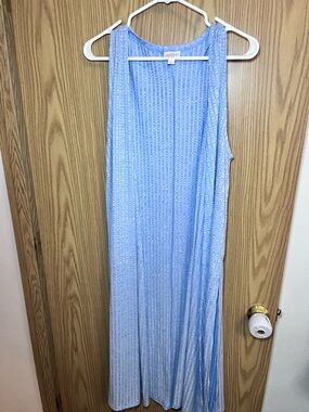 LuLaRoe Light Blue Ribbed Maxi Duster Vest